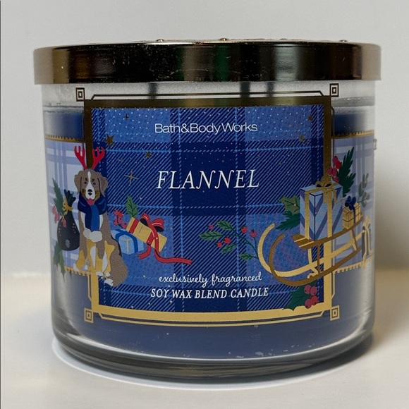 Bath & Body Works Flannel 3 Wick Candle with Decorative Lid - Picture 2 of 13